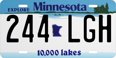 MN license plate 244LGH