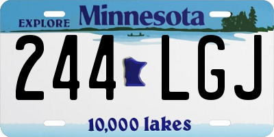 MN license plate 244LGJ