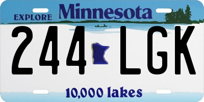 MN license plate 244LGK