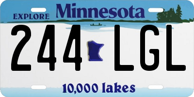 MN license plate 244LGL
