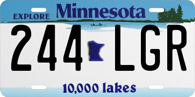MN license plate 244LGR