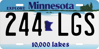 MN license plate 244LGS
