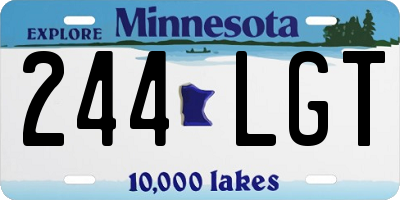 MN license plate 244LGT