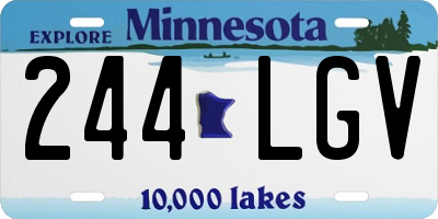 MN license plate 244LGV