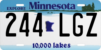 MN license plate 244LGZ