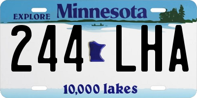 MN license plate 244LHA