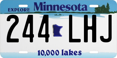 MN license plate 244LHJ
