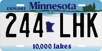 MN license plate 244LHK