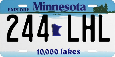 MN license plate 244LHL