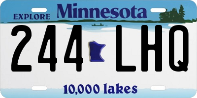 MN license plate 244LHQ