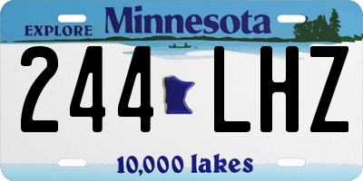 MN license plate 244LHZ