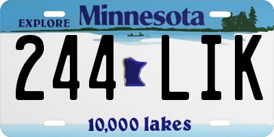 MN license plate 244LIK