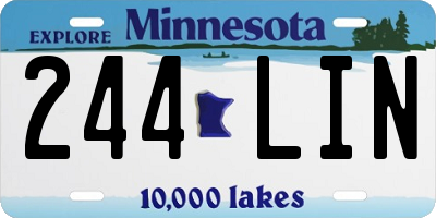 MN license plate 244LIN