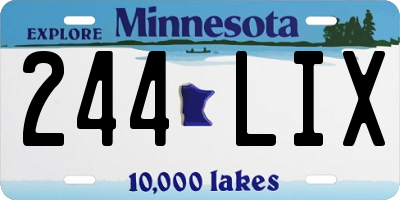 MN license plate 244LIX