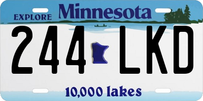 MN license plate 244LKD