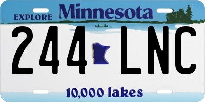 MN license plate 244LNC