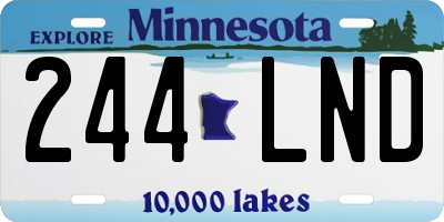 MN license plate 244LND