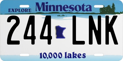 MN license plate 244LNK