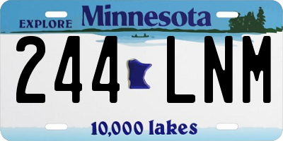 MN license plate 244LNM