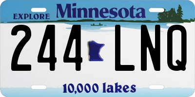 MN license plate 244LNQ