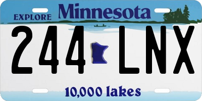 MN license plate 244LNX