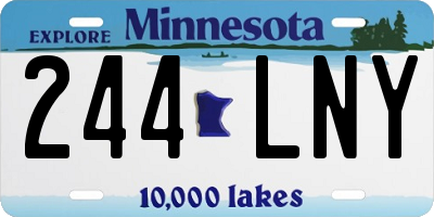 MN license plate 244LNY