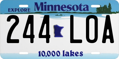 MN license plate 244LOA
