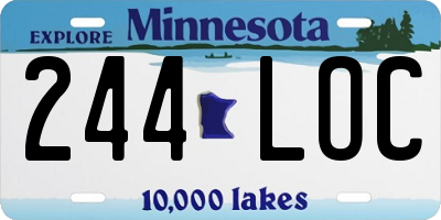 MN license plate 244LOC