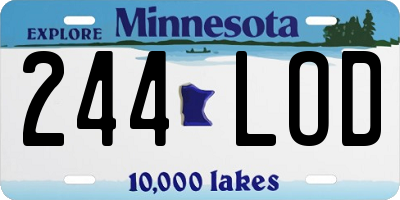 MN license plate 244LOD