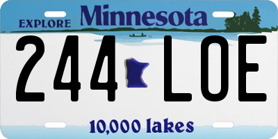 MN license plate 244LOE