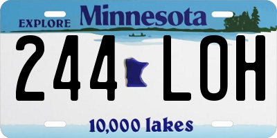 MN license plate 244LOH