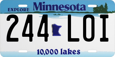 MN license plate 244LOI