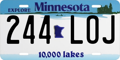 MN license plate 244LOJ