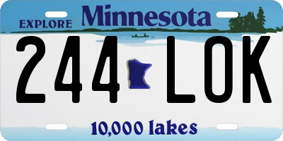 MN license plate 244LOK