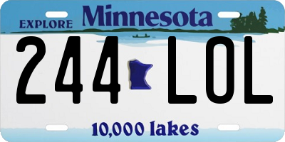 MN license plate 244LOL