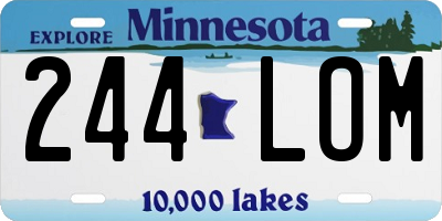 MN license plate 244LOM