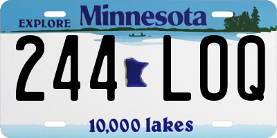 MN license plate 244LOQ