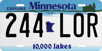 MN license plate 244LOR