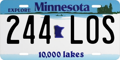 MN license plate 244LOS