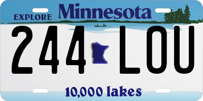 MN license plate 244LOU