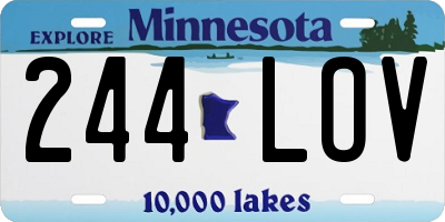 MN license plate 244LOV