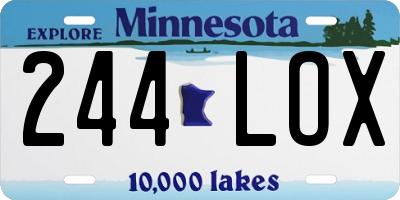 MN license plate 244LOX