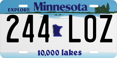 MN license plate 244LOZ