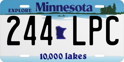 MN license plate 244LPC