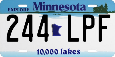 MN license plate 244LPF