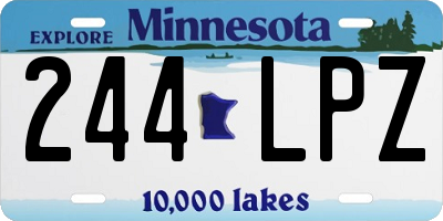 MN license plate 244LPZ