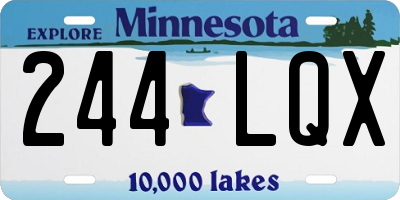 MN license plate 244LQX