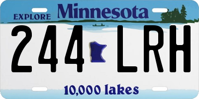 MN license plate 244LRH