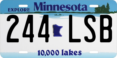 MN license plate 244LSB