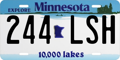 MN license plate 244LSH